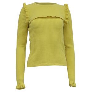 See by Chloé Ruffle Sweater in Yellow Alpaca